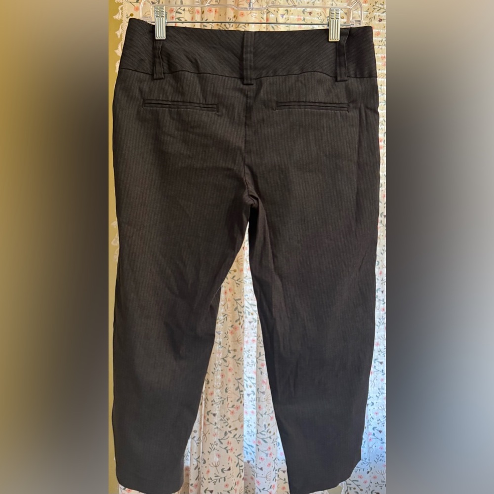 Women’s Black Pinstripe Crop Pants - Picture 2 of 3